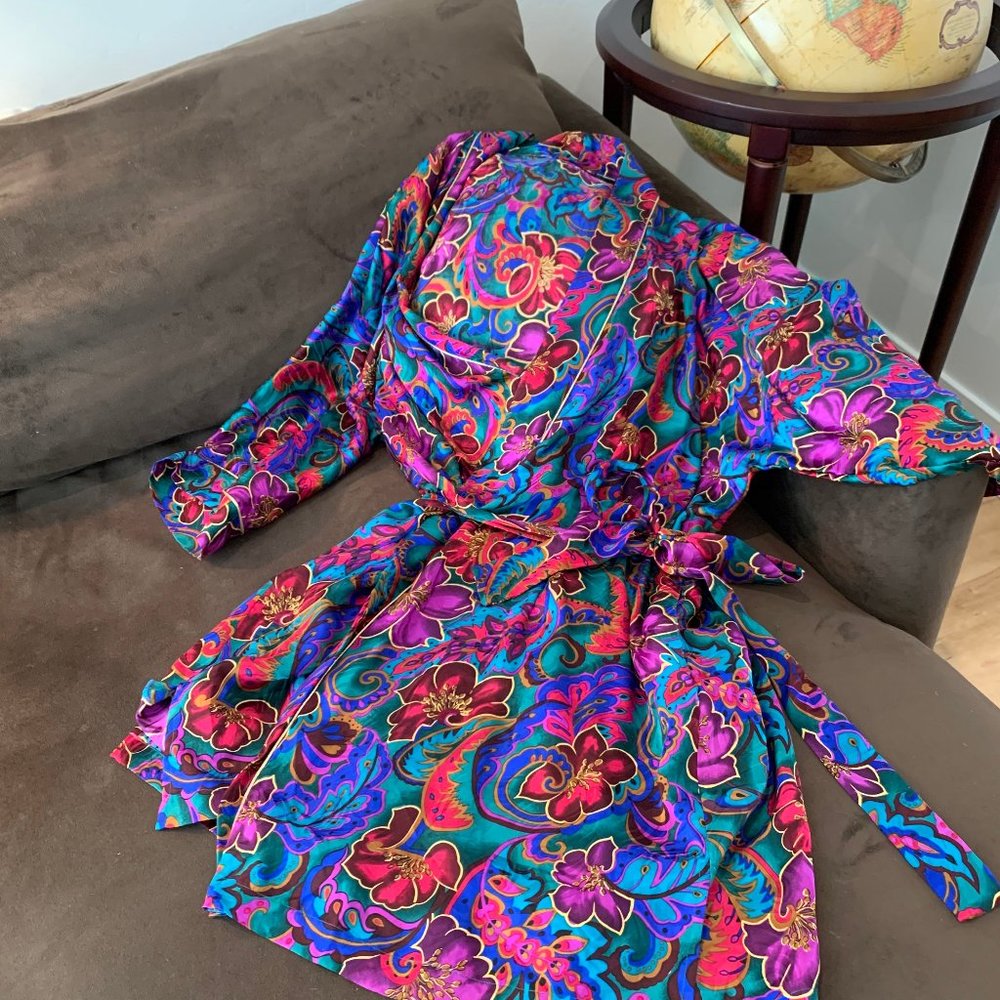 Jewel Toned Floral Robe